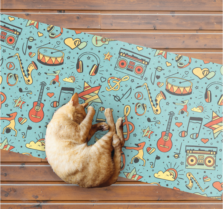 Musical theme kids vinyl rug - TenStickers