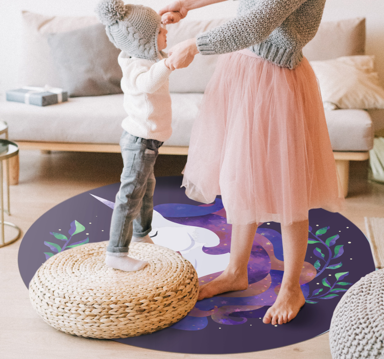 Mystical Unicorn kids vinyl rug - TenStickers