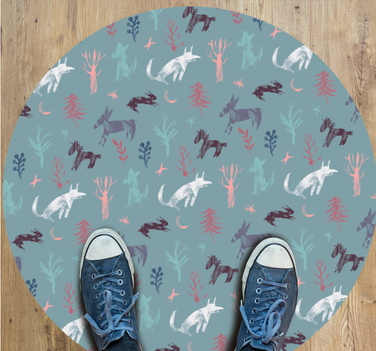 Nature Inspired Creatures animal print vinyl rug - TenStickers