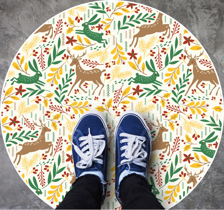 Nature inspired motif Christmas vinyl rug - TenStickers