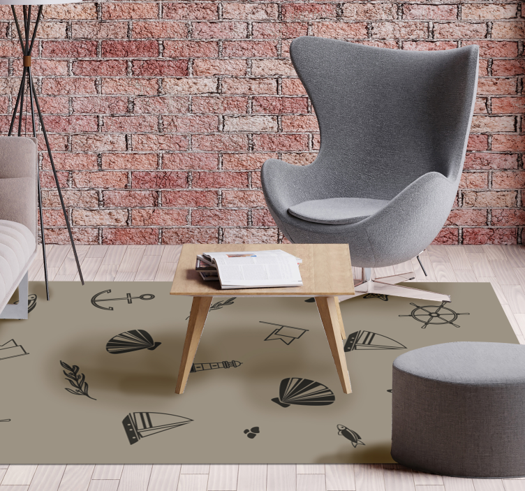 Nautical Icons kids vinyl rug - TenStickers