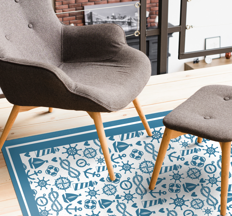 Nautical Playtime kids vinyl rug - TenStickers