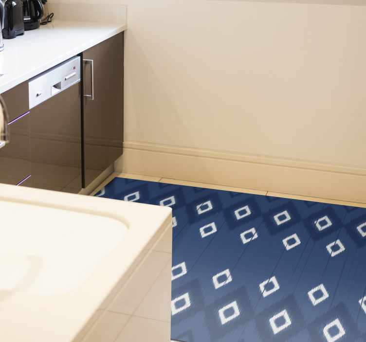 Navy Blue Diamonds geometric vinyl rug - TenStickers