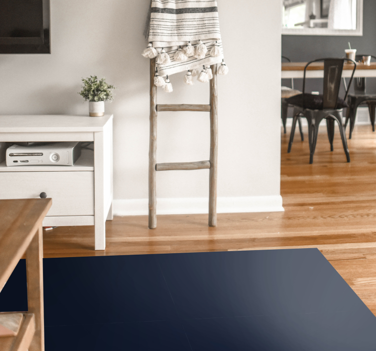 Navy color modern vinyl rug - TenStickers