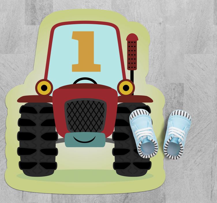 No.1 Tractor kids vinyl rug - TenStickers
