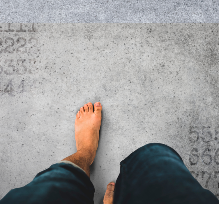 Numerical Stone Texture grey vinyl rug - TenStickers