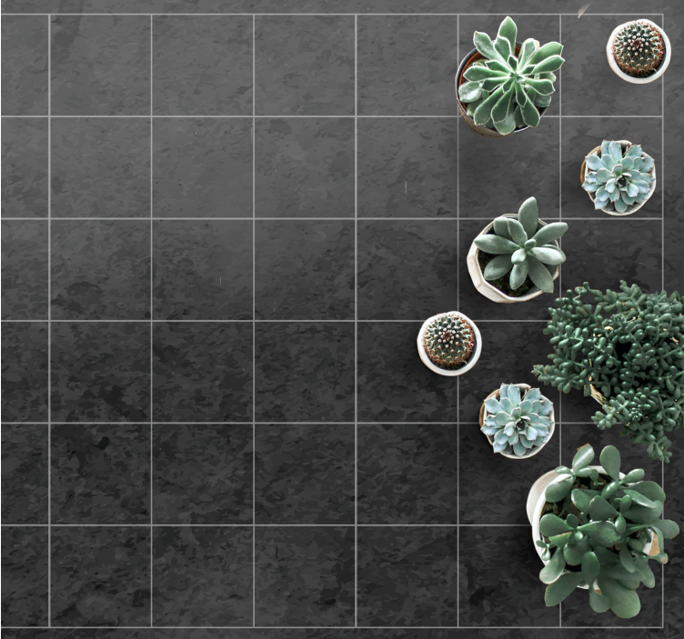 Old and rusty squares tile carpet - TenStickers