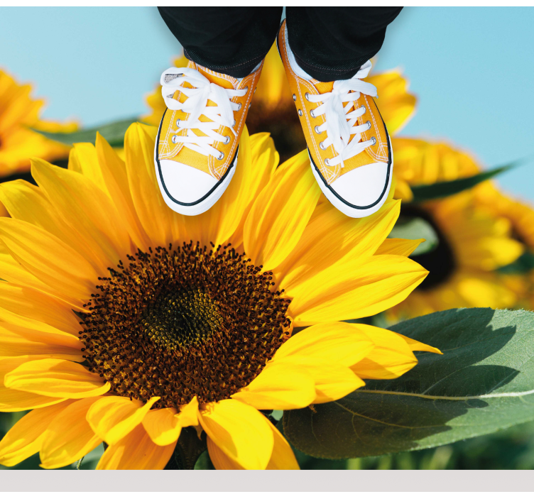 One sun flower close up floral vinyl rug - TenStickers