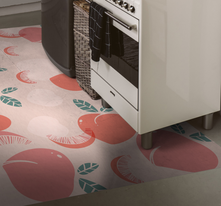 Orange Peaches Kitchen Vinyl Rug - TenStickers