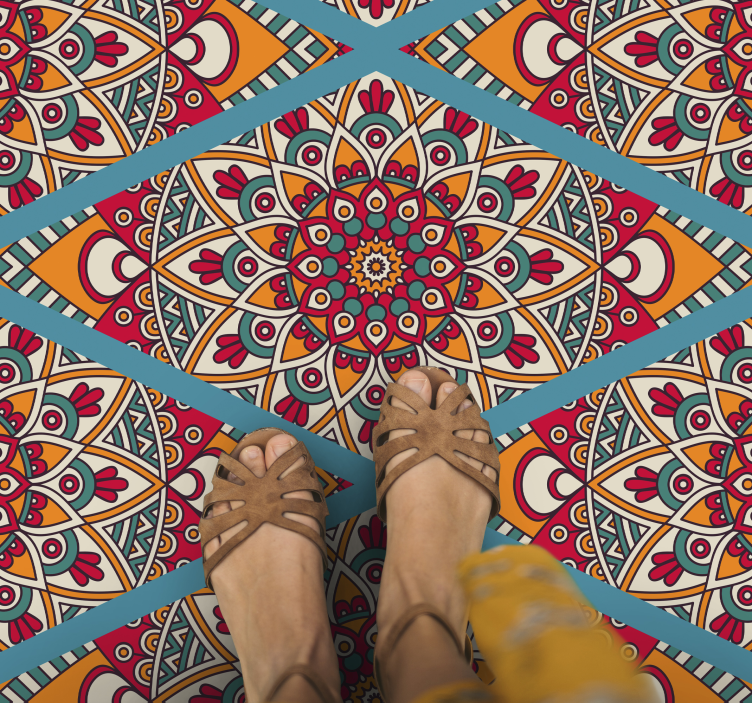 ornamental coloured vintage pattern vintage rug - TenStickers