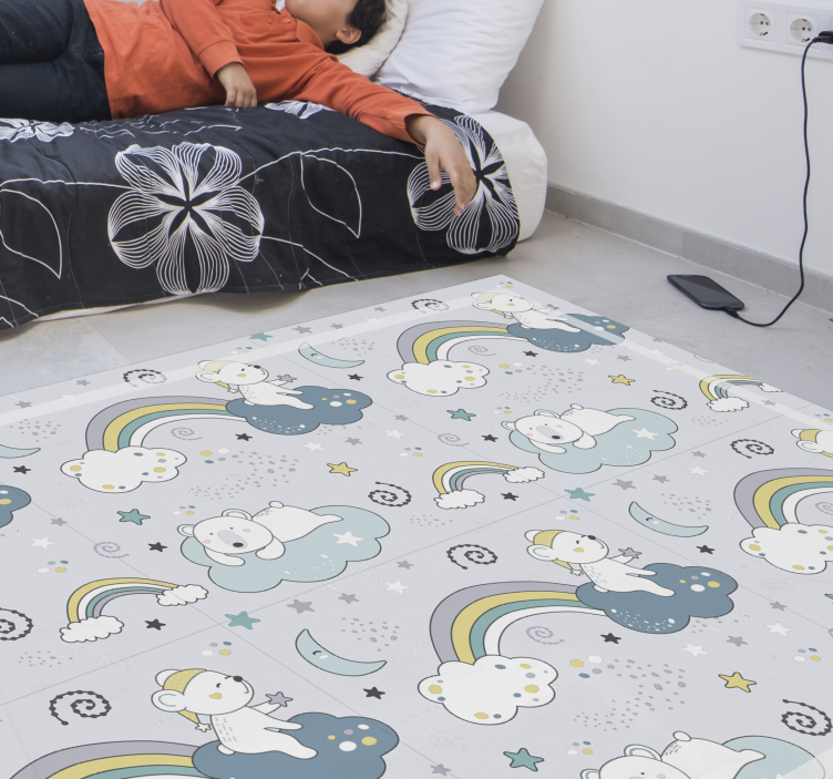 Overcast Reverie kids vinyl rug - TenStickers