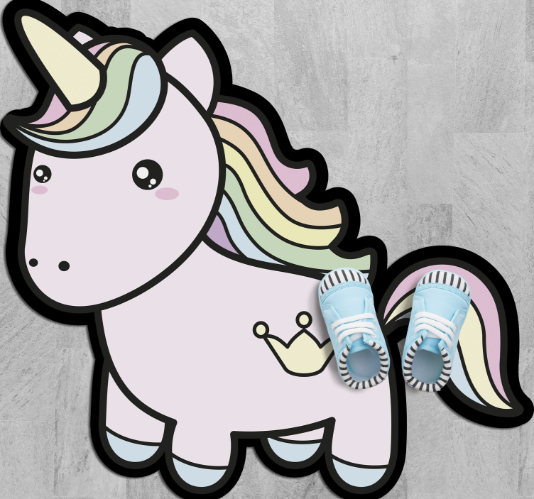Pastel Unicorn Illustration kids vinyl rug - TenStickers
