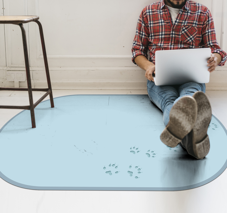 Paw Imprint Trails animal vinyl rug - TenStickers