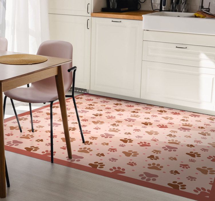 Paw Prints Pattern animal print vinyl rug - TenStickers