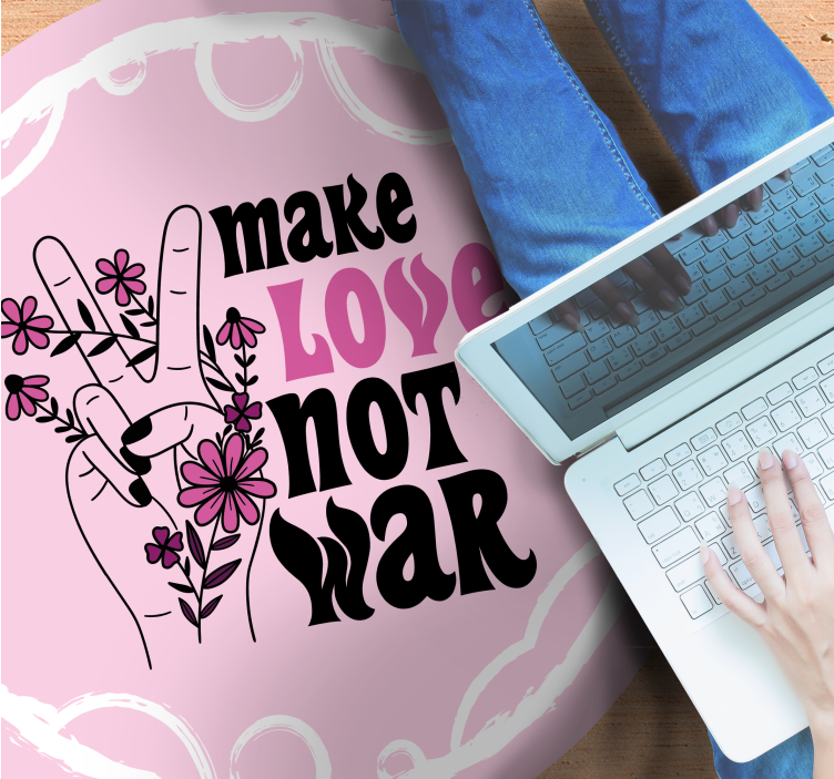 PEACEFUL LOVE MESSAGE custom rug - TenStickers