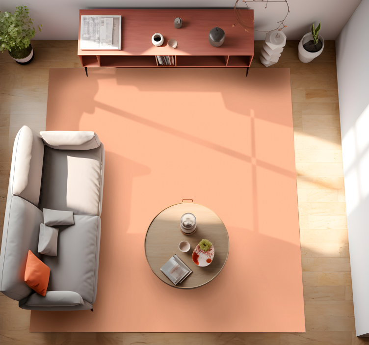 peach fuzz rectangular rug - TenStickers