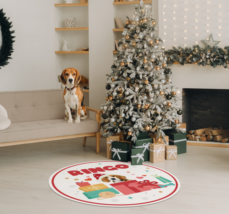 personalized pet christmas custom floor mat - TenStickers