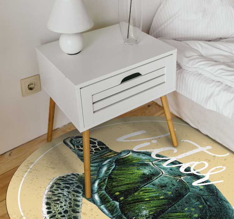 Personalized Turtle custom vinyl rug - TenStickers