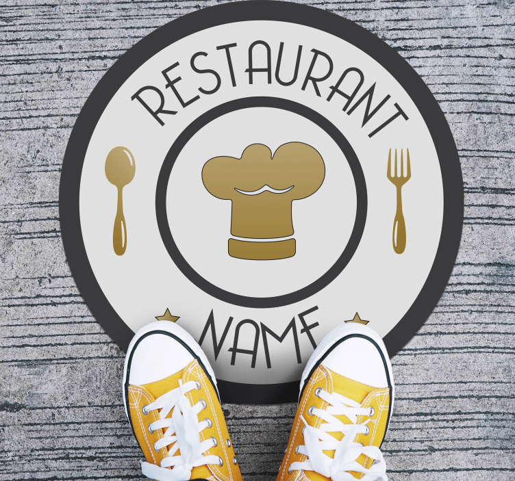 Personnalised restaurant name vinyl rug - TenStickers