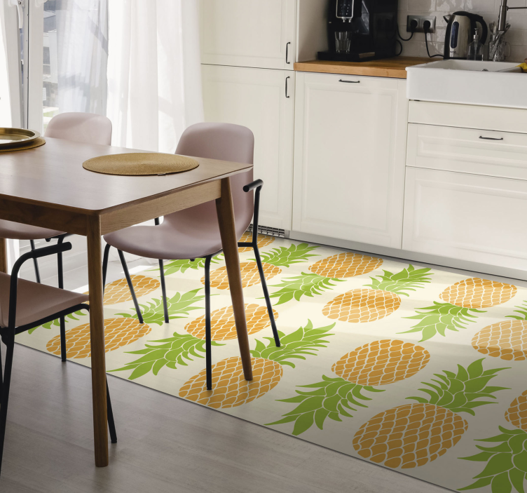 Pineapple Pattern floral vinyl rug - TenStickers