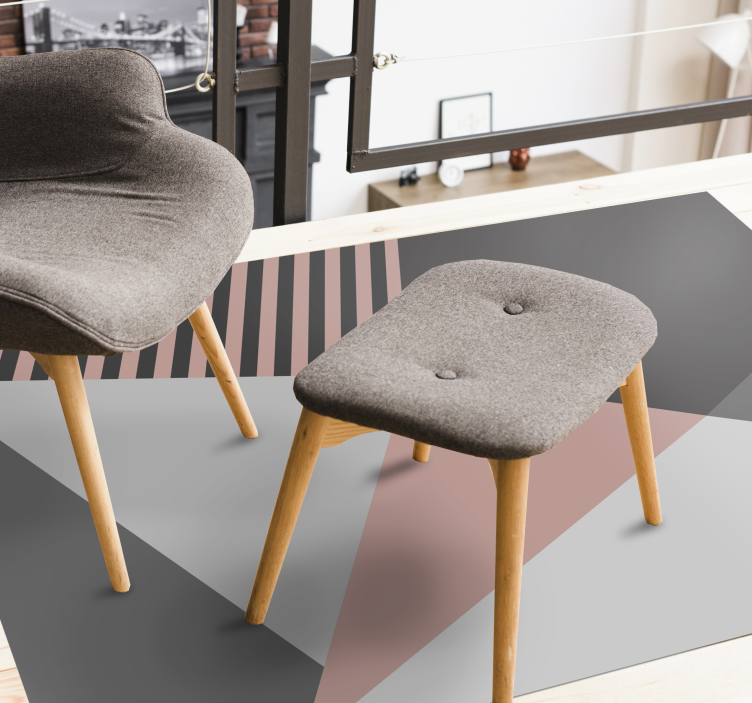 Pink and grey geometric modern geometric rugs - TenStickers