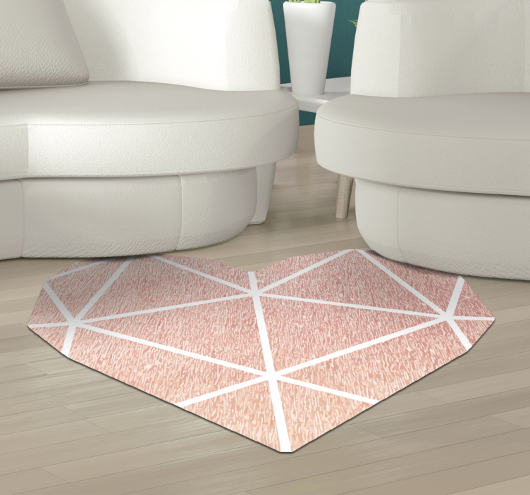 Wonderful pink heart minimal vinyl rug - TenStickers