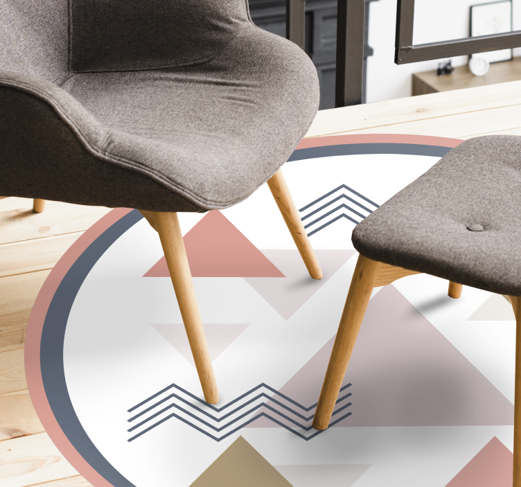 Pink Triangles geometric rugs - TenStickers