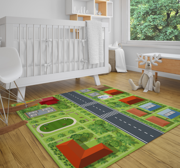 Playful Townscape playroom carpet - TenStickers