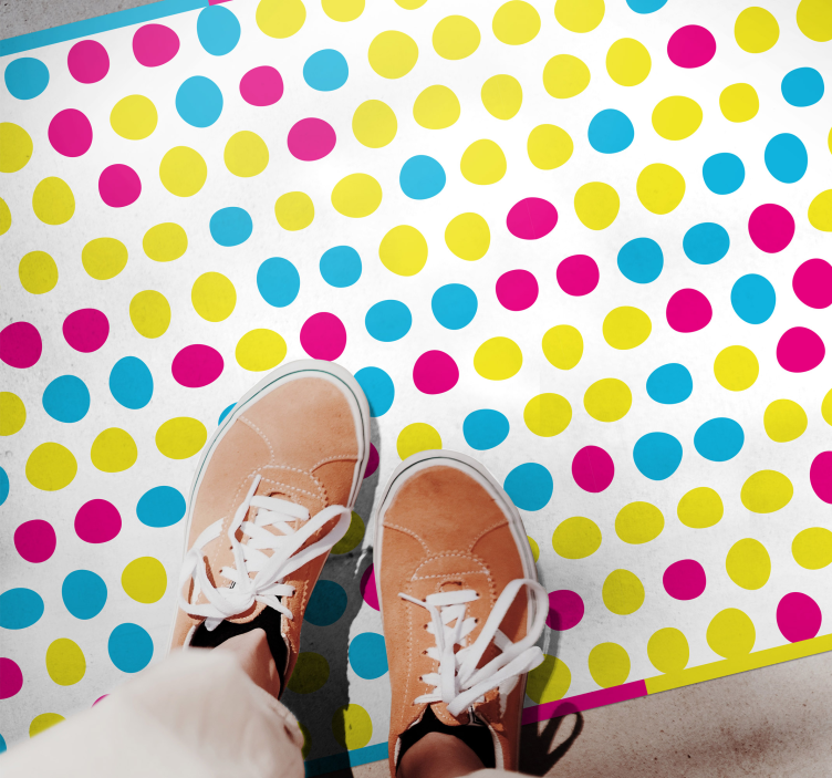 Polka Dot Array striped vinyl rug - TenStickers
