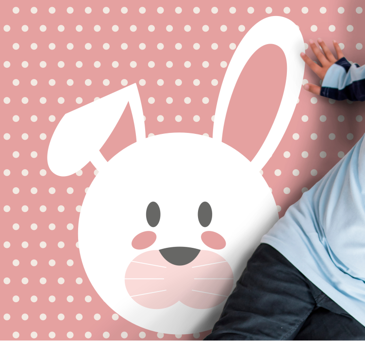 Polka Dot Bunny kids rug - TenStickers