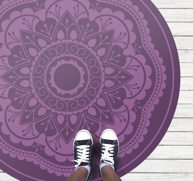 Purple circular design mandala vinyl rug - TenStickers