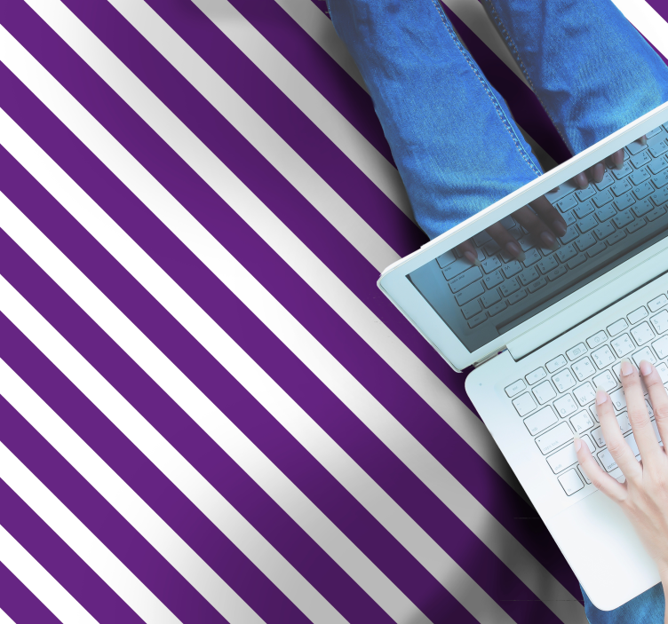 Purple striped vinyl rug striped vinyl rug - TenStickers