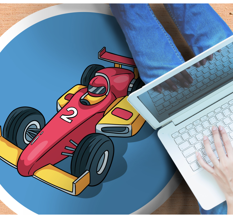 Race Car Madness teen vinyl rug - TenStickers