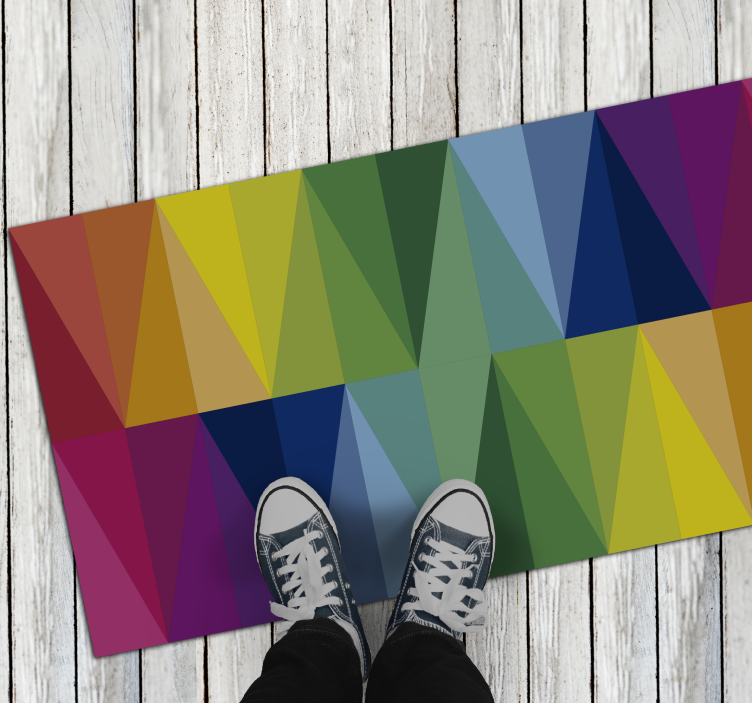Rainbow triangles geometric vinyl rugs - TenStickers
