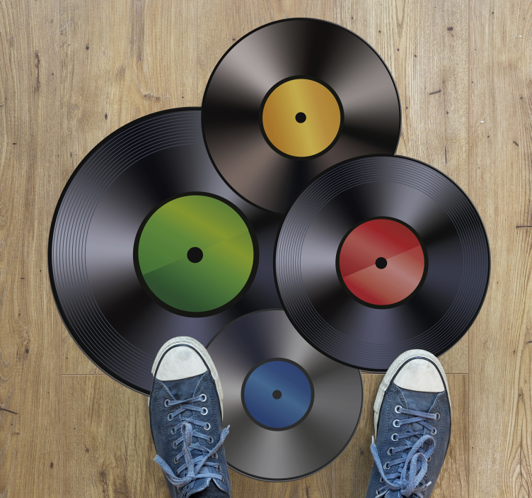 Records vintage vinyl rugs - TenStickers