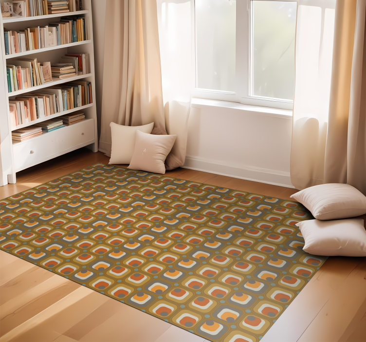 Retro Color Blocks vintage vinyl rug - TenStickers