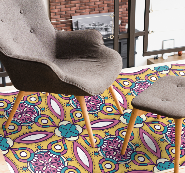 Retro mandalas vinyl rugs - TenStickers