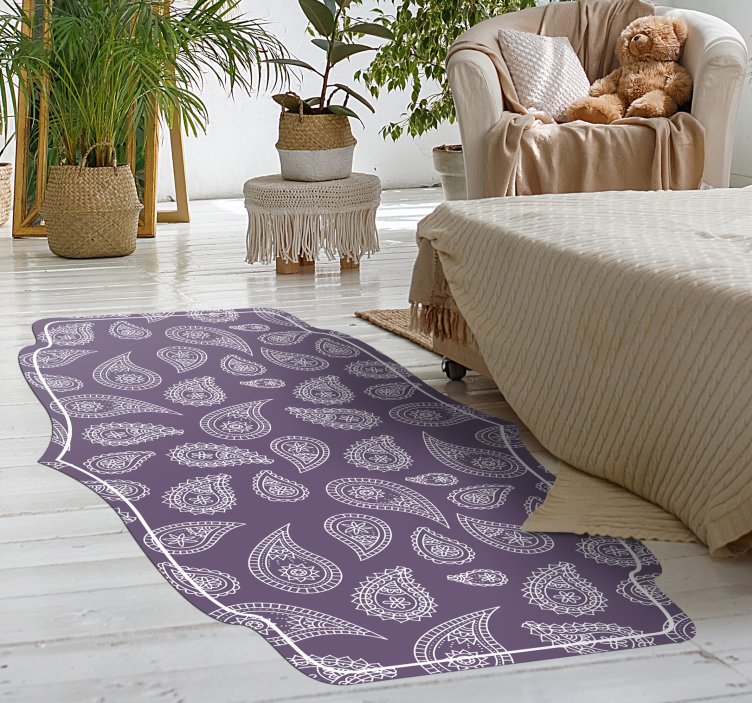 Retro Paisley vinyl bedroom rug - TenStickers