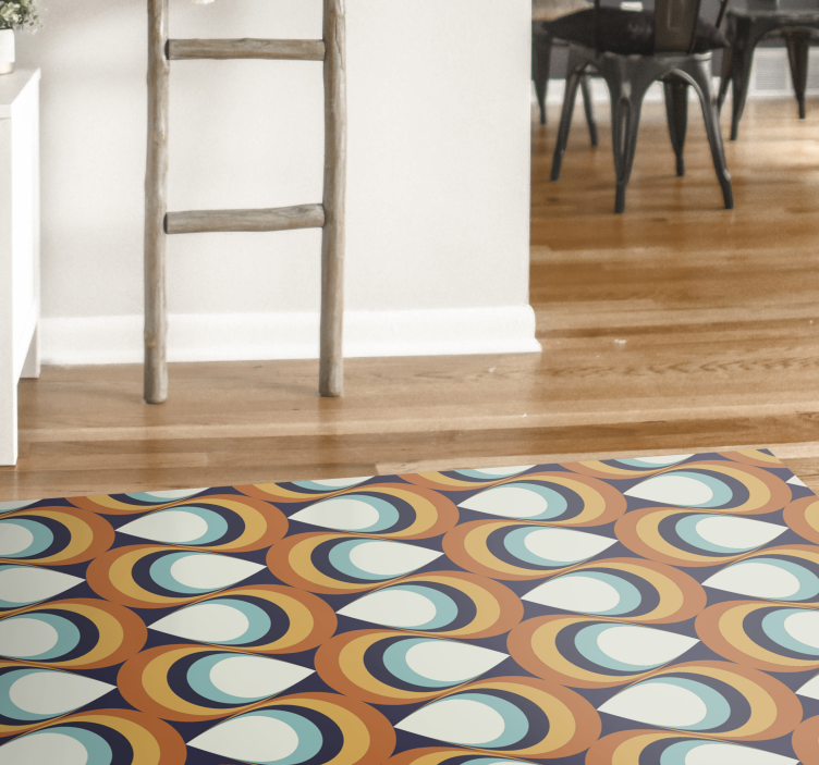 Retro Swirl Element geometric vinyl rug - TenStickers