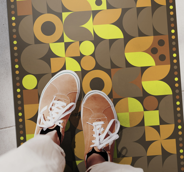 Retro Tile Design tile vinyl rug - TenStickers