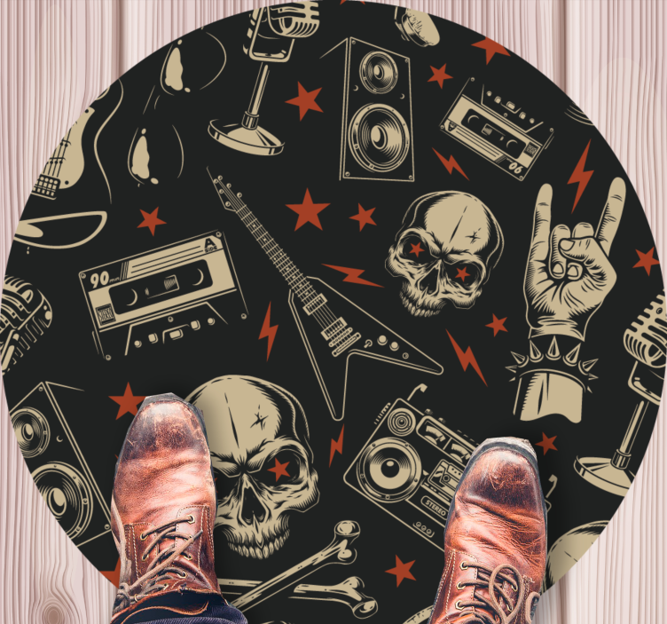 Rock Music Style teen vinyl rug - TenStickers