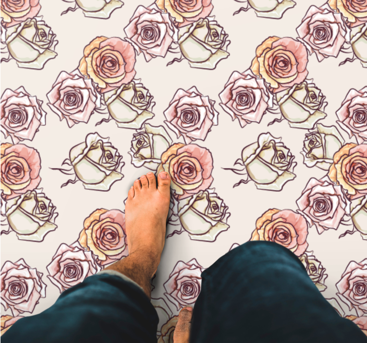Roses pattern English style floral rug - TenStickers