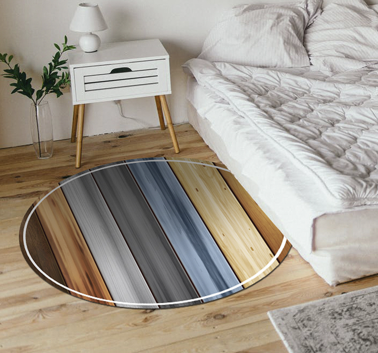 Stunnig round wood vinyl carpet - TenStickers