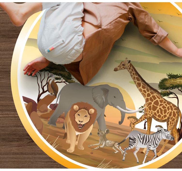 Safari creature expedition animal vinyl rug - TenStickers