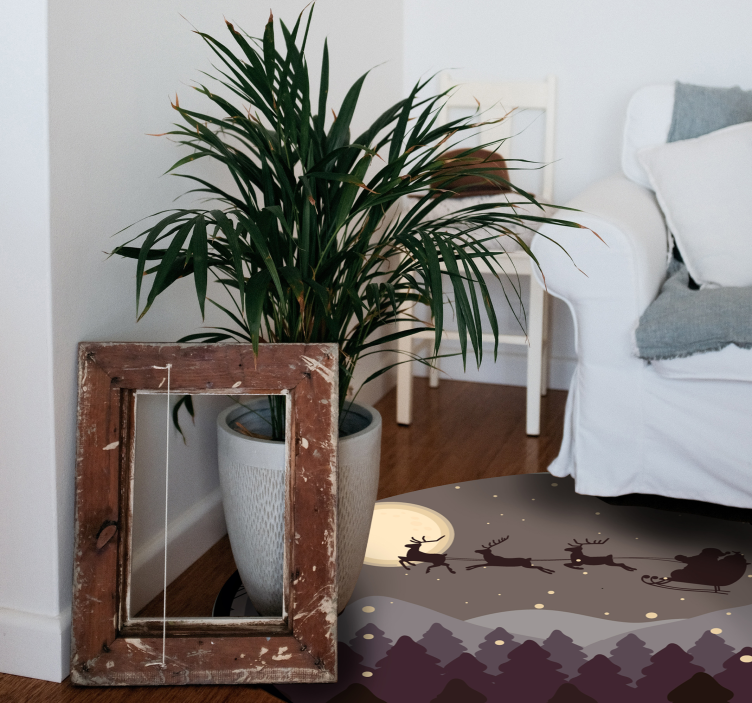 Santa and sleigh Christmas tree mat - TenStickers