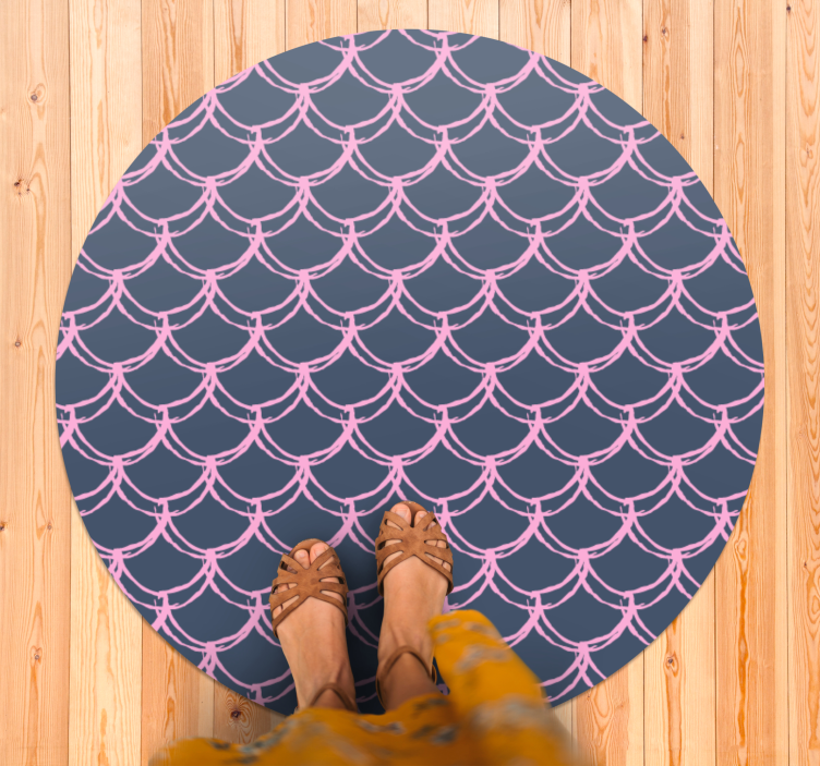 Bathroom vinyl rug with scallop shell pattern - TenStickers