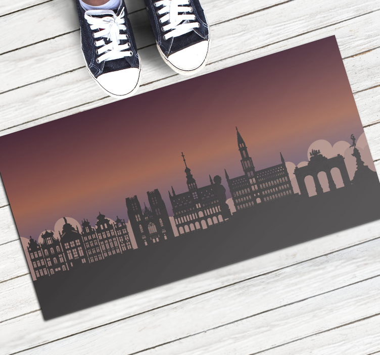 Silhouette Skyline map rug - TenStickers