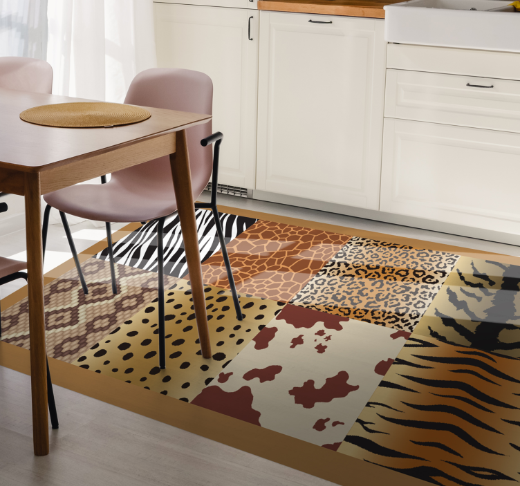 Skin tiles animal print vinyl rug - TenStickers