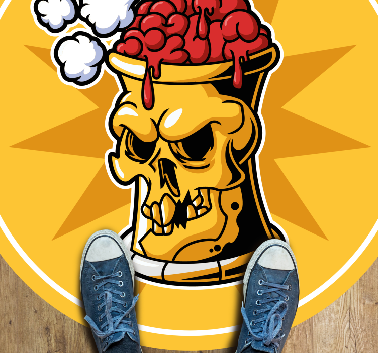 Skull Brain Bowl teen vinyl rug - TenStickers