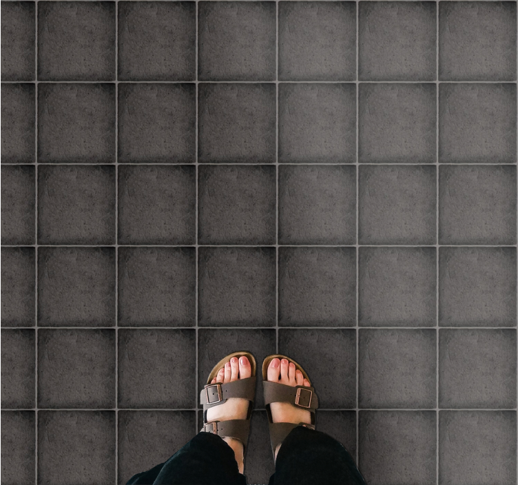 Slate tile look stone effect vinyl rug - TenStickers